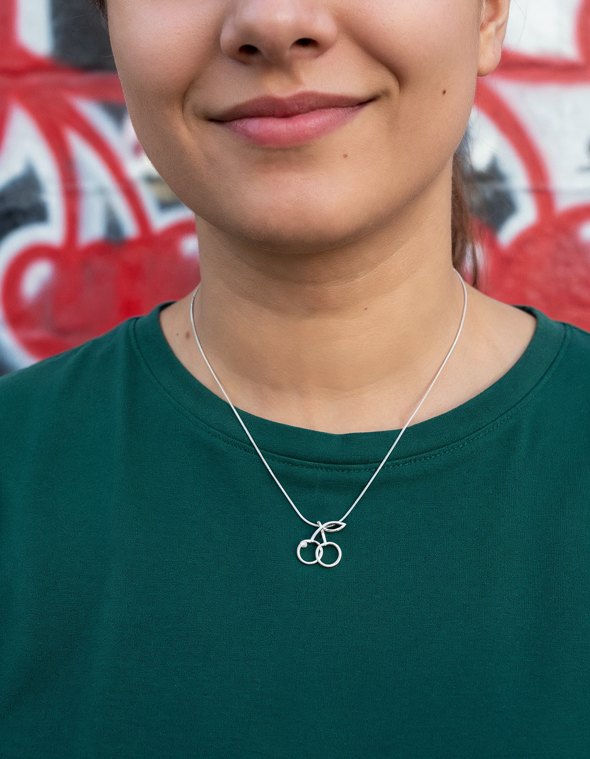Cherry Emoji Pendant + Chain