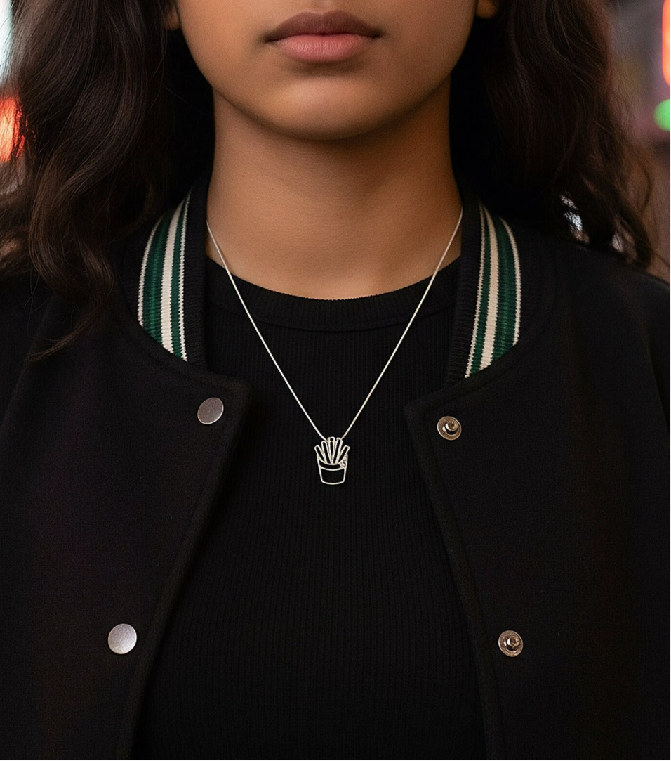 French Fries Pendant + Chain