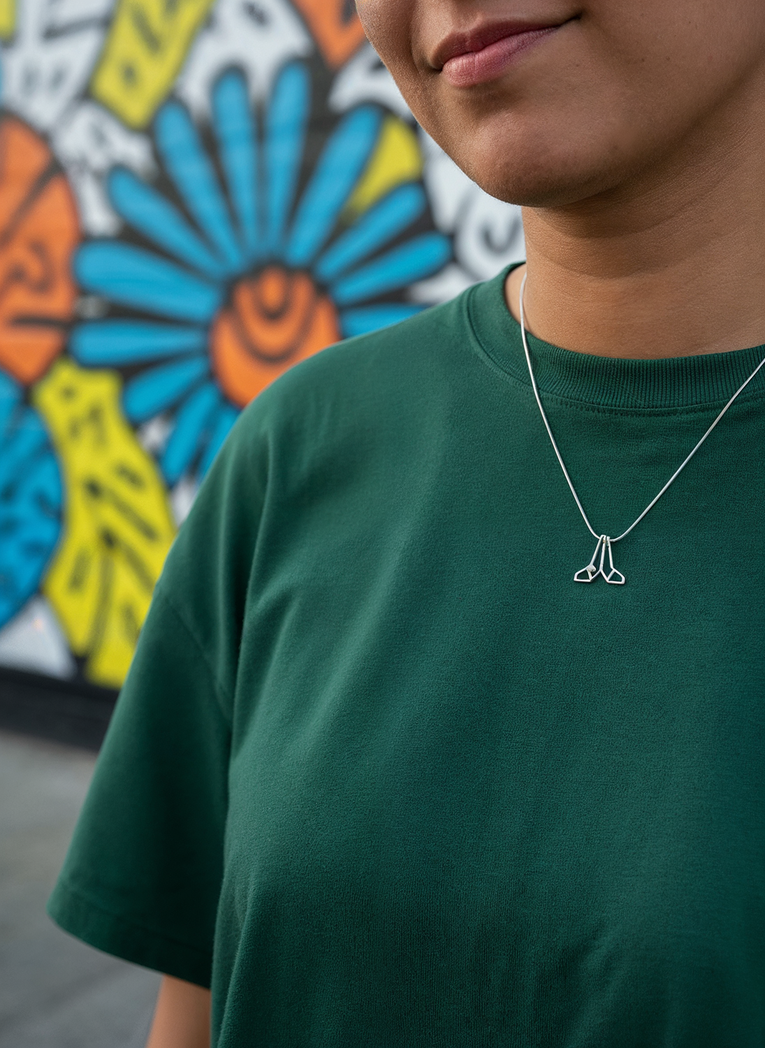 Folding Hands Emoji Pendant + Chain