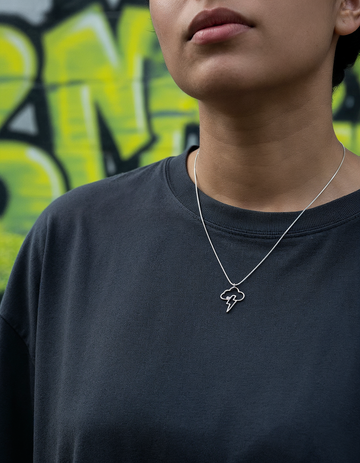 Thunderbolt Emoji Pendant + Chain