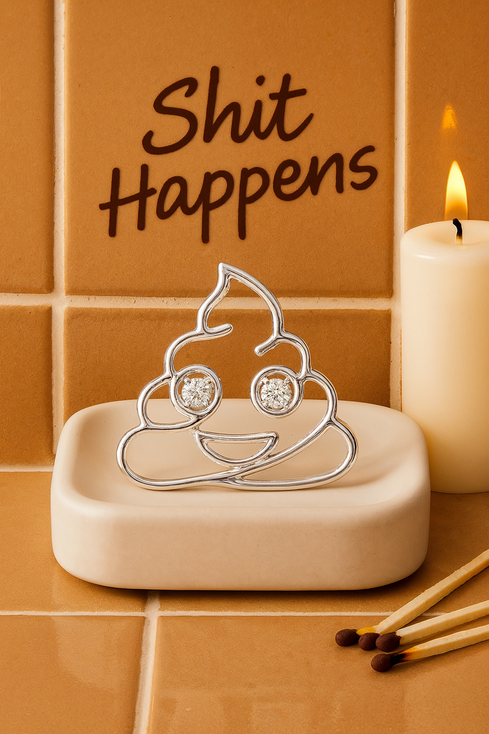 Poop Emoji Pendant + Chain
