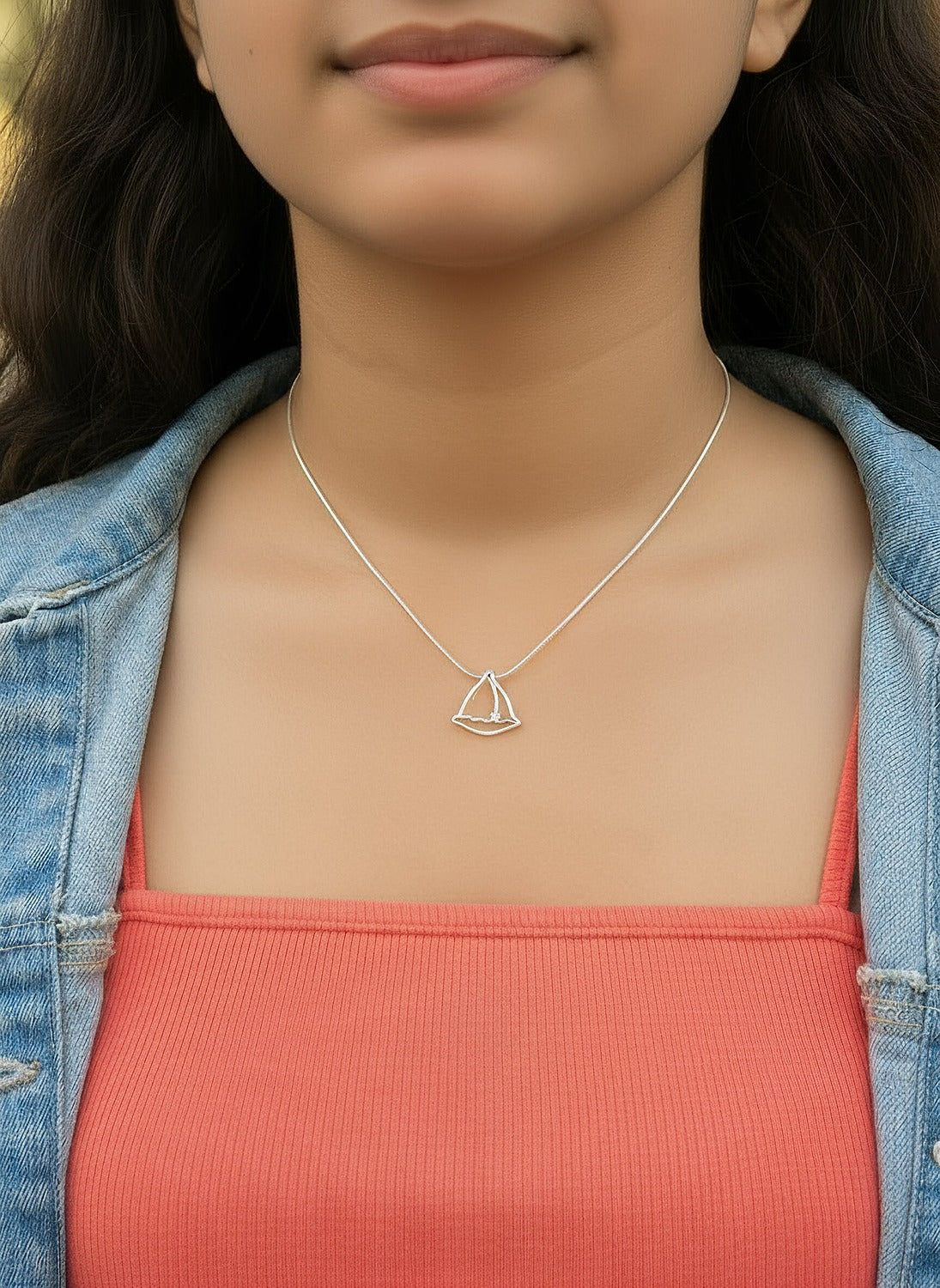 Samosa Pendant + Chain