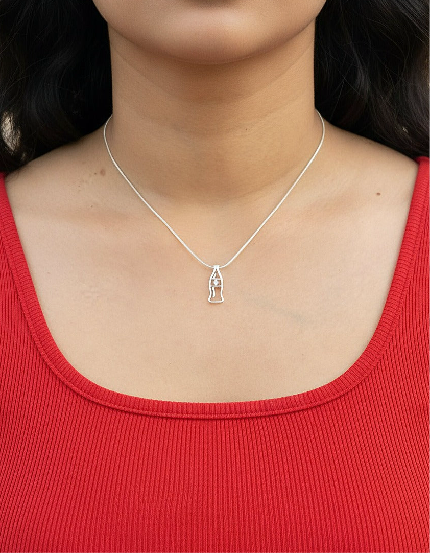 Cola Bottle Pendant + Chain