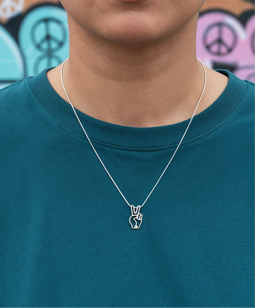 Peace Emoji Pendant + Chain