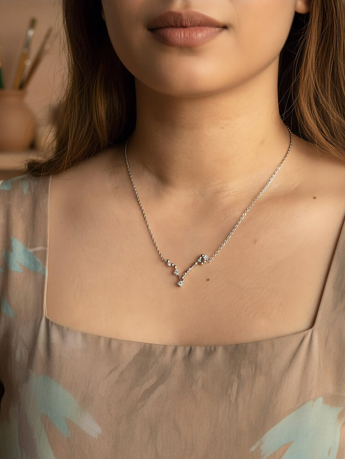 Pisces Constellation Pendant + Chain