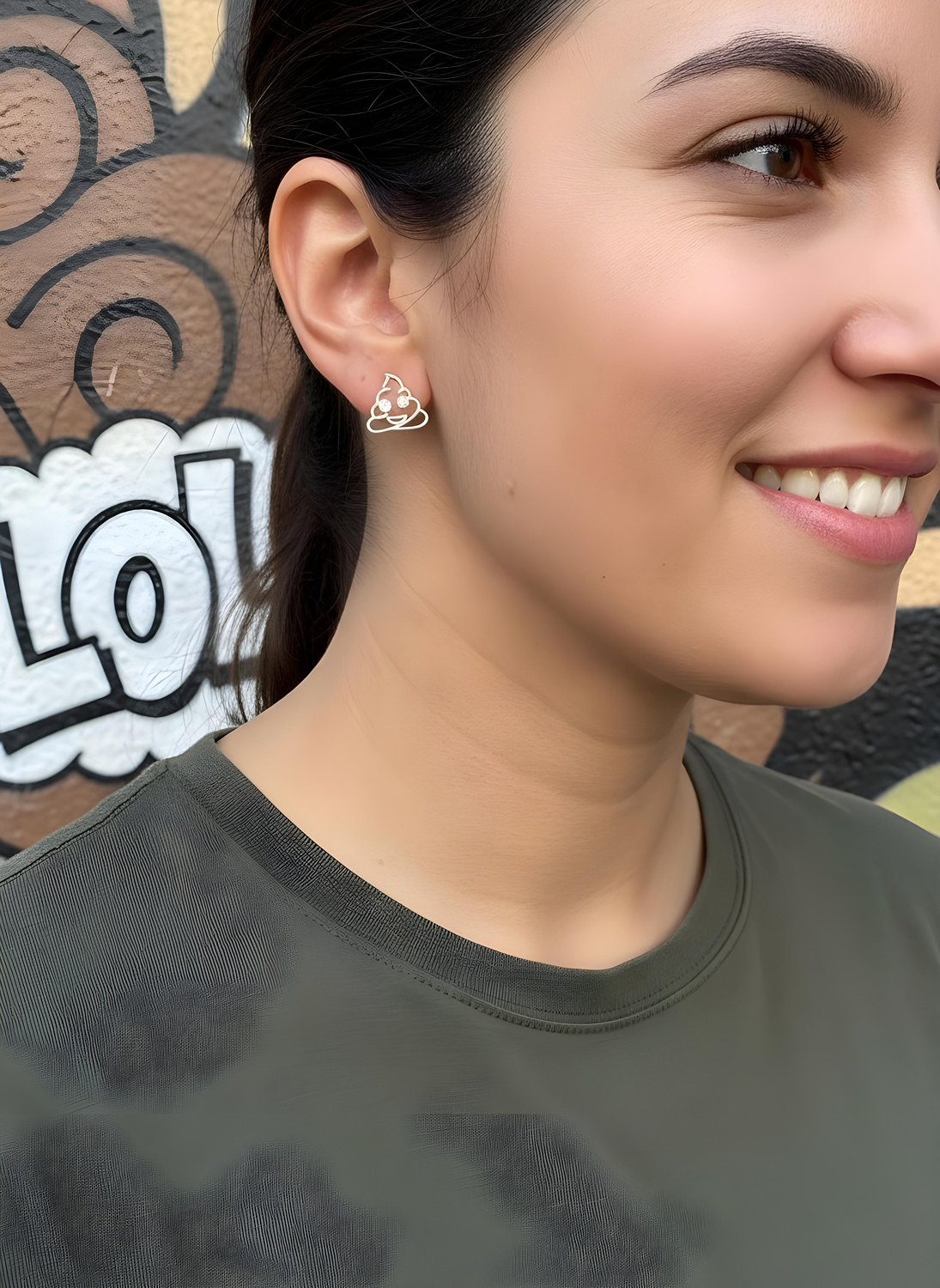 Poop Emoji Earrings