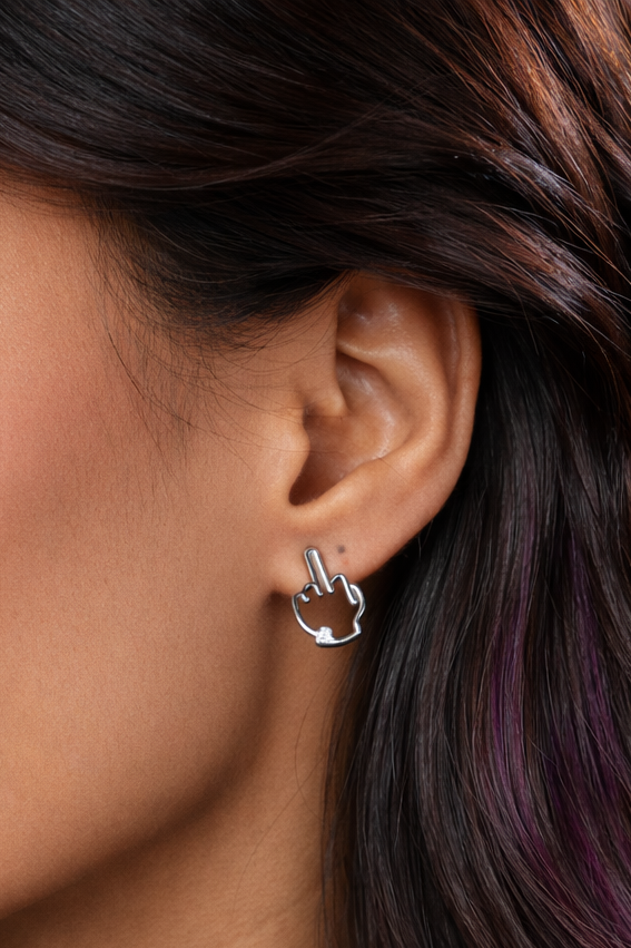 Middle Finger Emoji Earrings