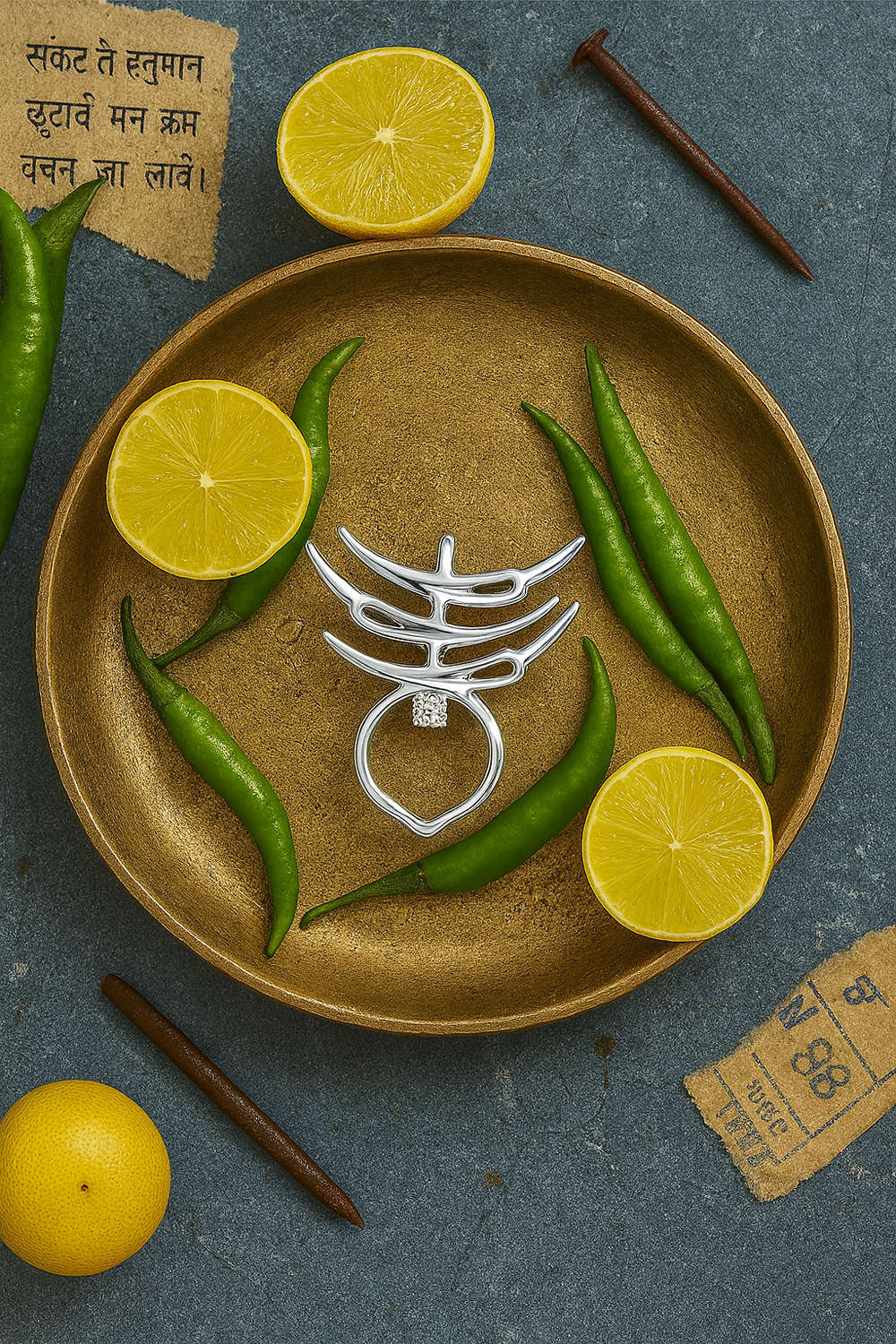 Nimbu Mirchi Pendant + Chain