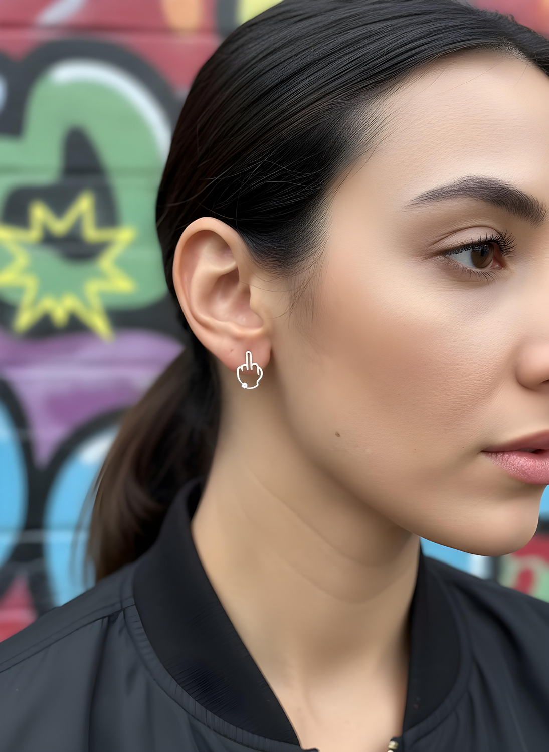 Middle Finger Emoji Earrings
