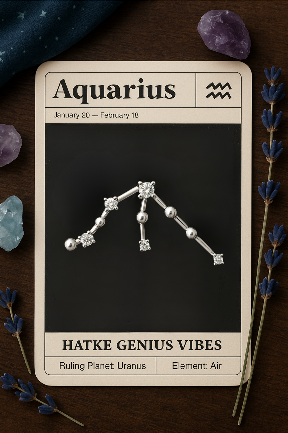 Aquarius Constellation Pendant + Chain