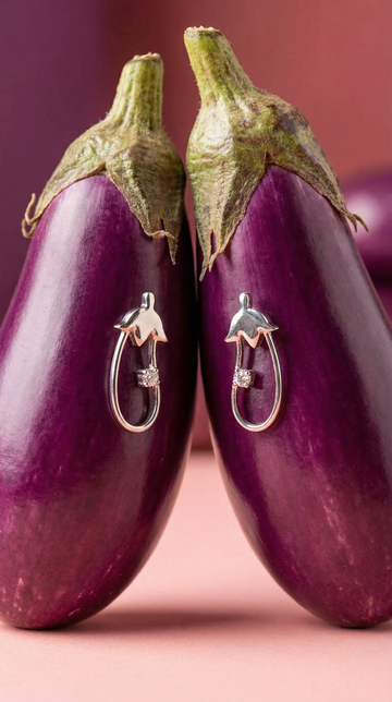 Baingan Emoji Earrings
