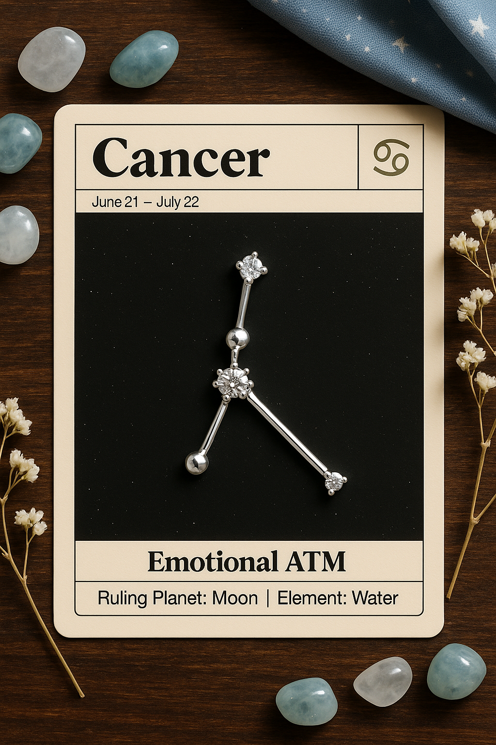 Cancer Constellation Pendant + Chain