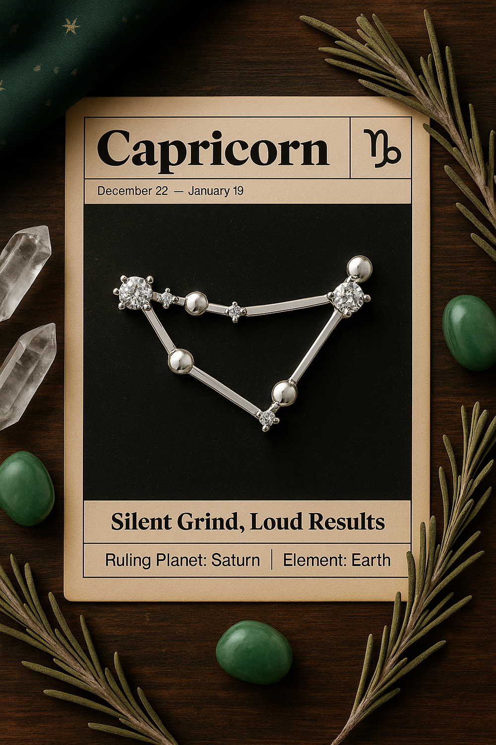 Capricorn Constellation Pendant + Chain
