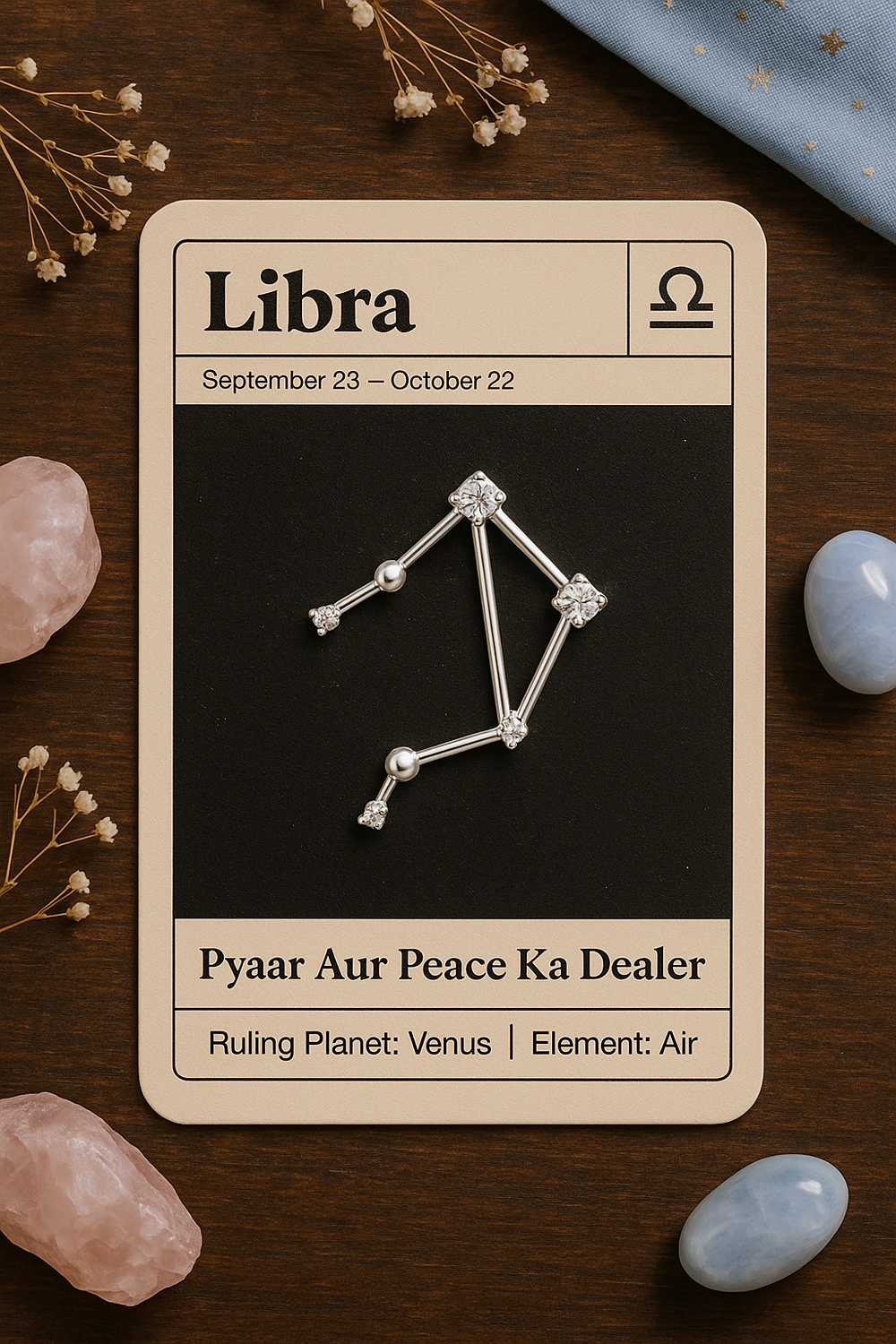Libra Constellation Pendant + Chain