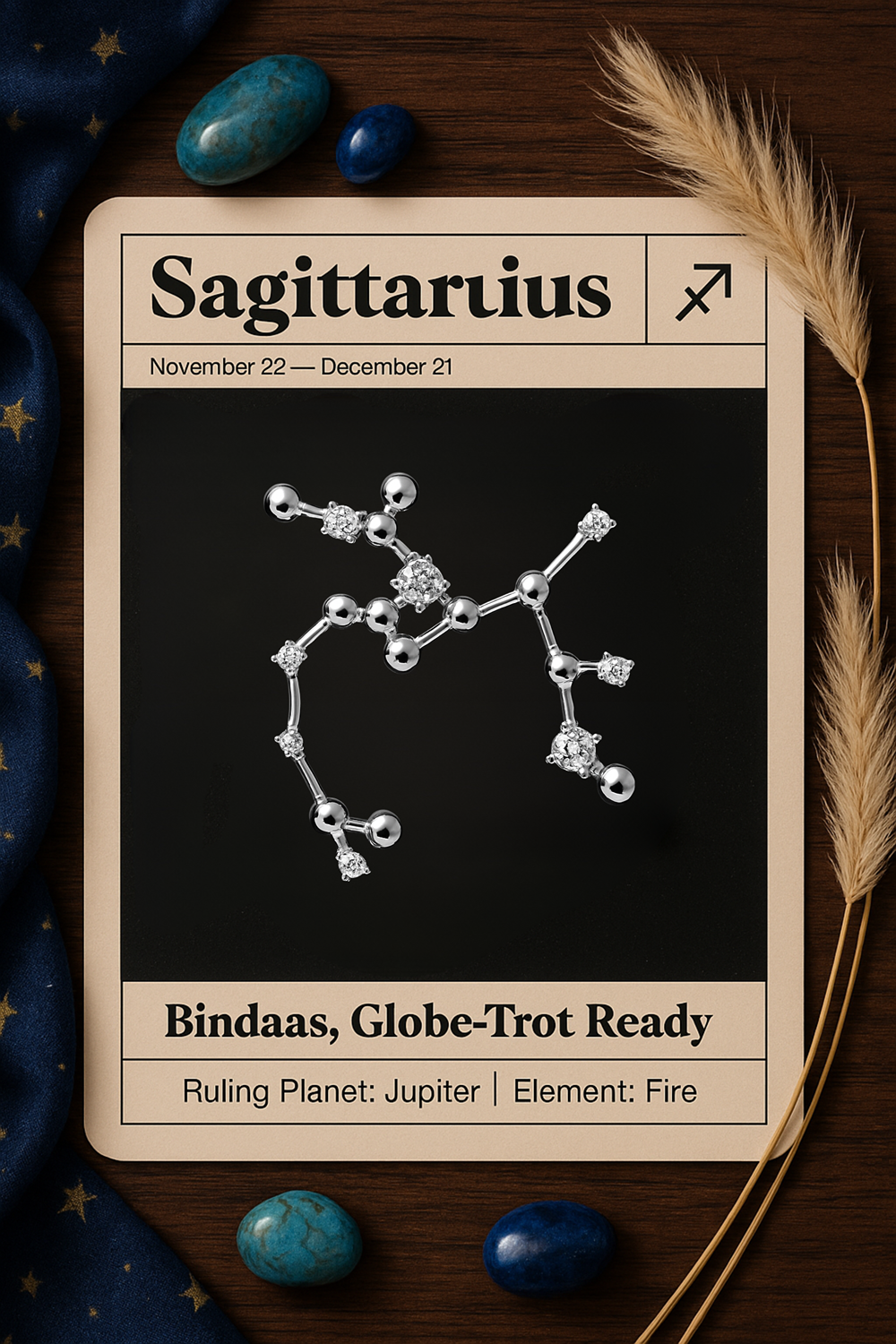 Sagittarius Constellation Pendant + Chain