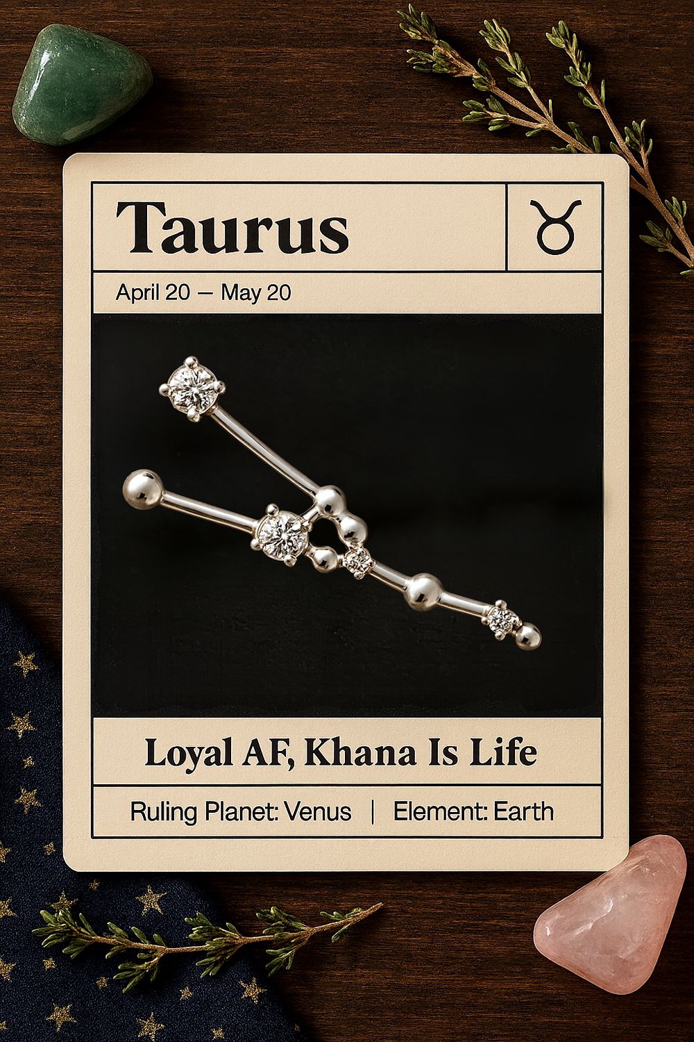 Taurus Constellation Pendant + Chain